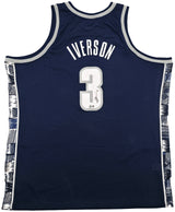 Georgetown Hoyas Allen Iverson Autographed Blue Authentic Mitchell & Ness 1995-96 College Vault Jersey Size 2XLT Beckett BAS Witness Stock #253630