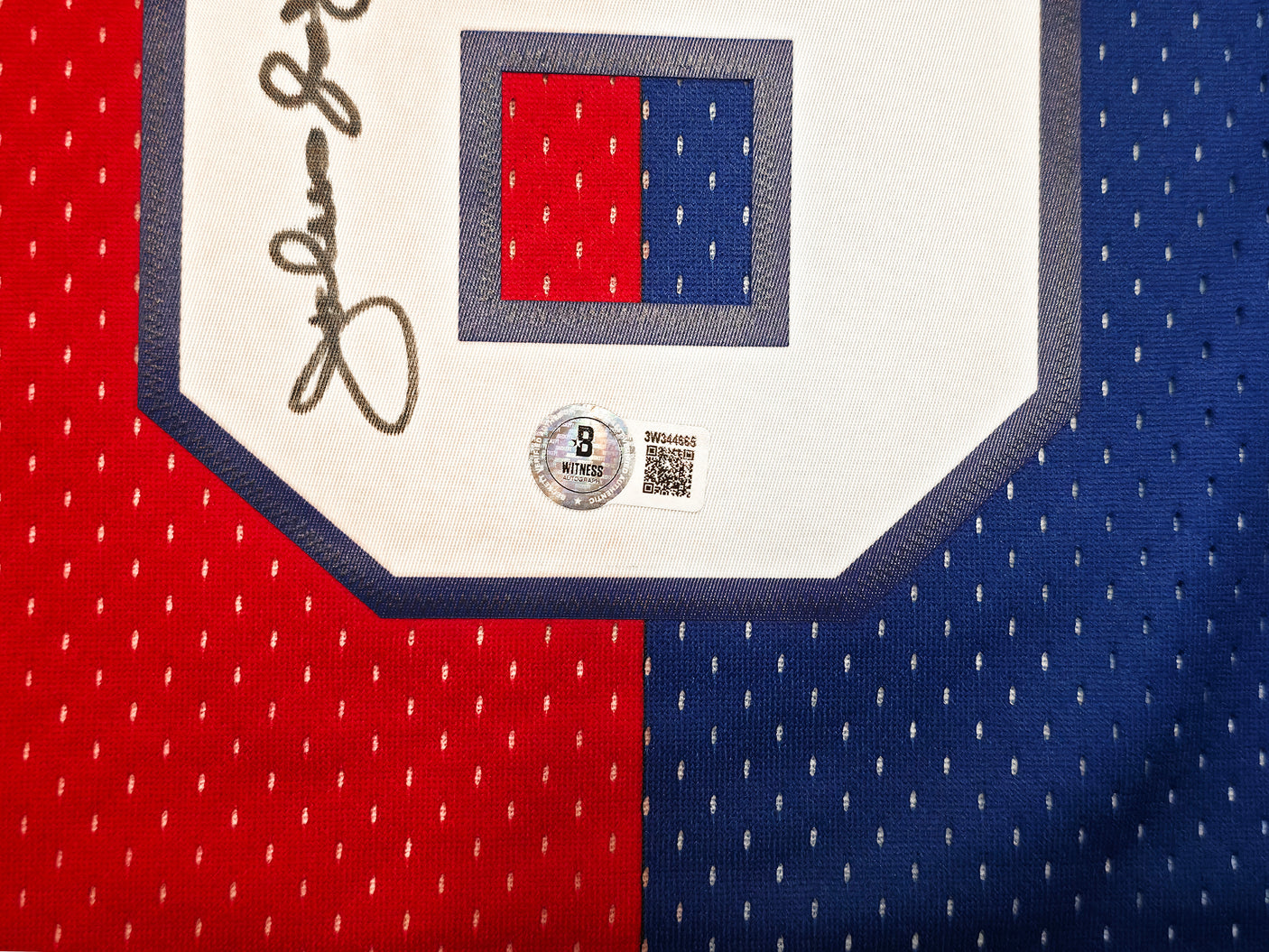 Philadelphia 76ers Julius "Dr. J" Erving Autographed Red & Blue Authentic Mitchell & Ness 1982-83 HWC Swingman Jersey Size L Beckett BAS Witness Stock #253700