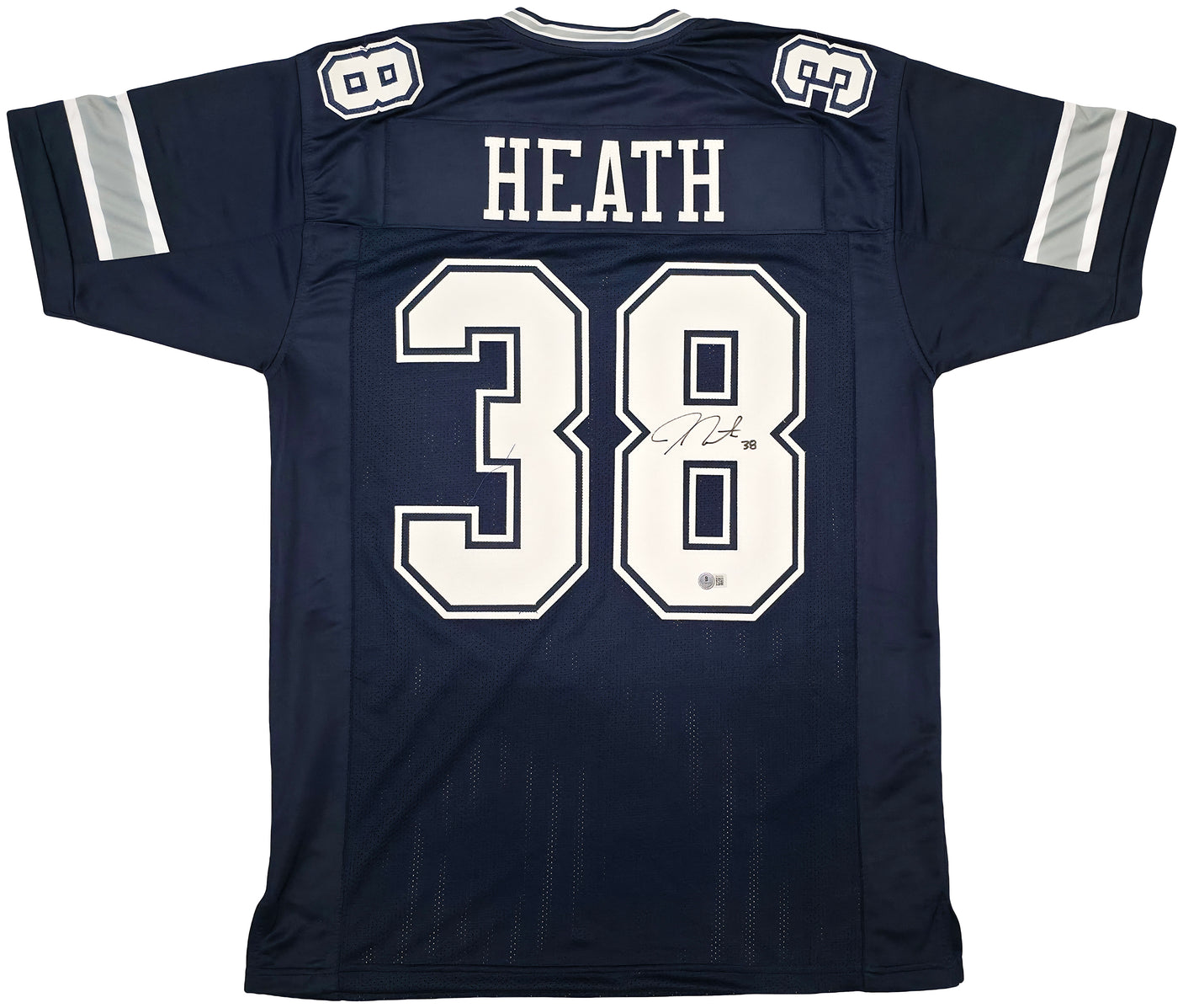 Dallas Cowboys Jeff Heath Autographed Blue Jersey Beckett BAS QR Stock #254161