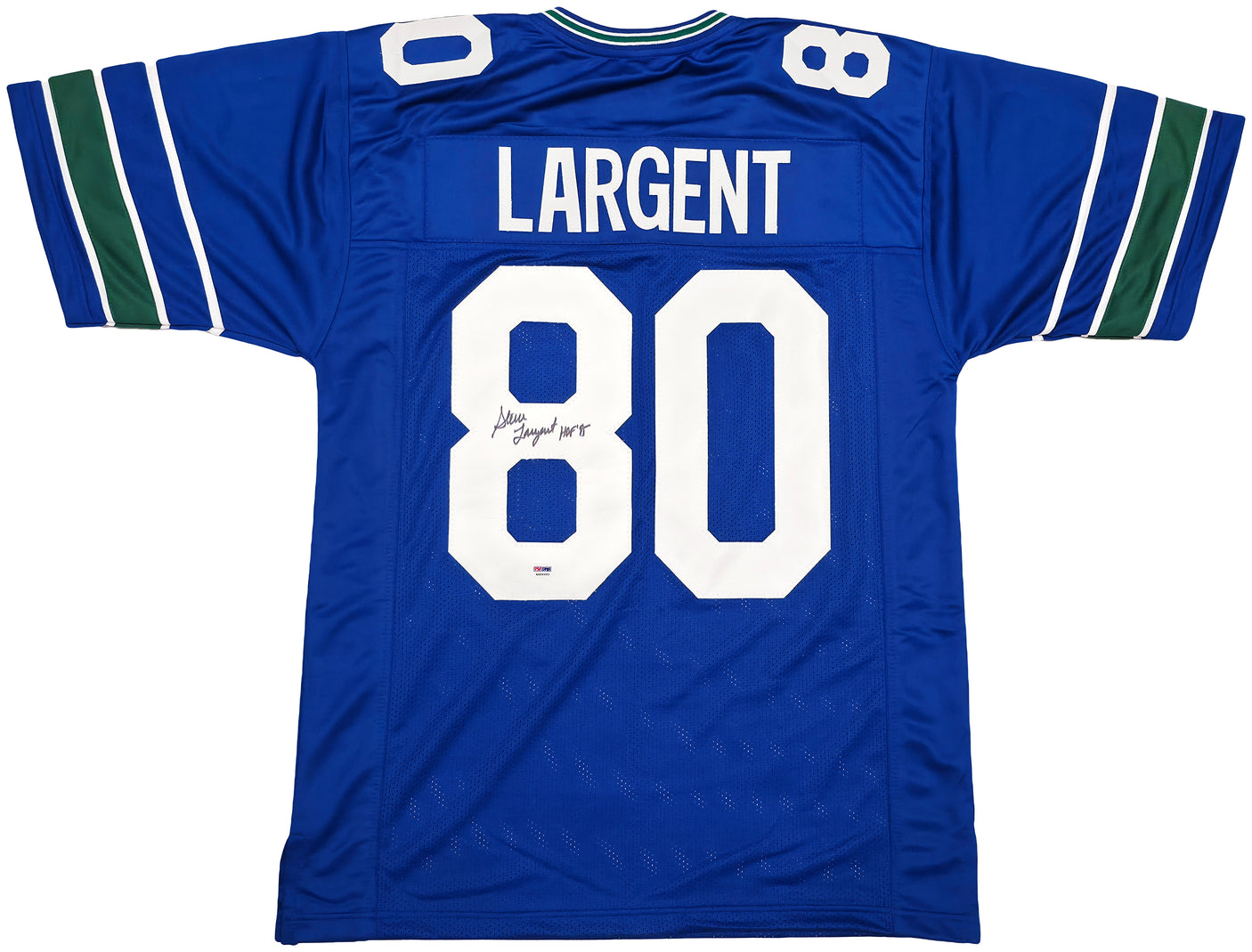 Seattle Seahawks Steve Largent Autographed Blue Jersey "HOF 95" PSA/DNA ITP Stock #253906