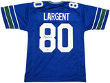 Seattle Seahawks Steve Largent Autographed Blue Jersey "HOF 95" PSA/DNA ITP Stock #253906