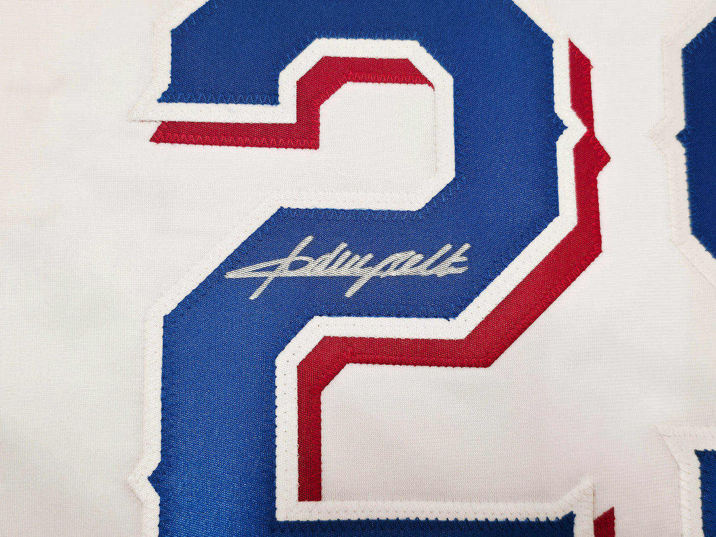 Texas Rangers Adrian Beltre Autographed White Jersey JSA Stock #253734