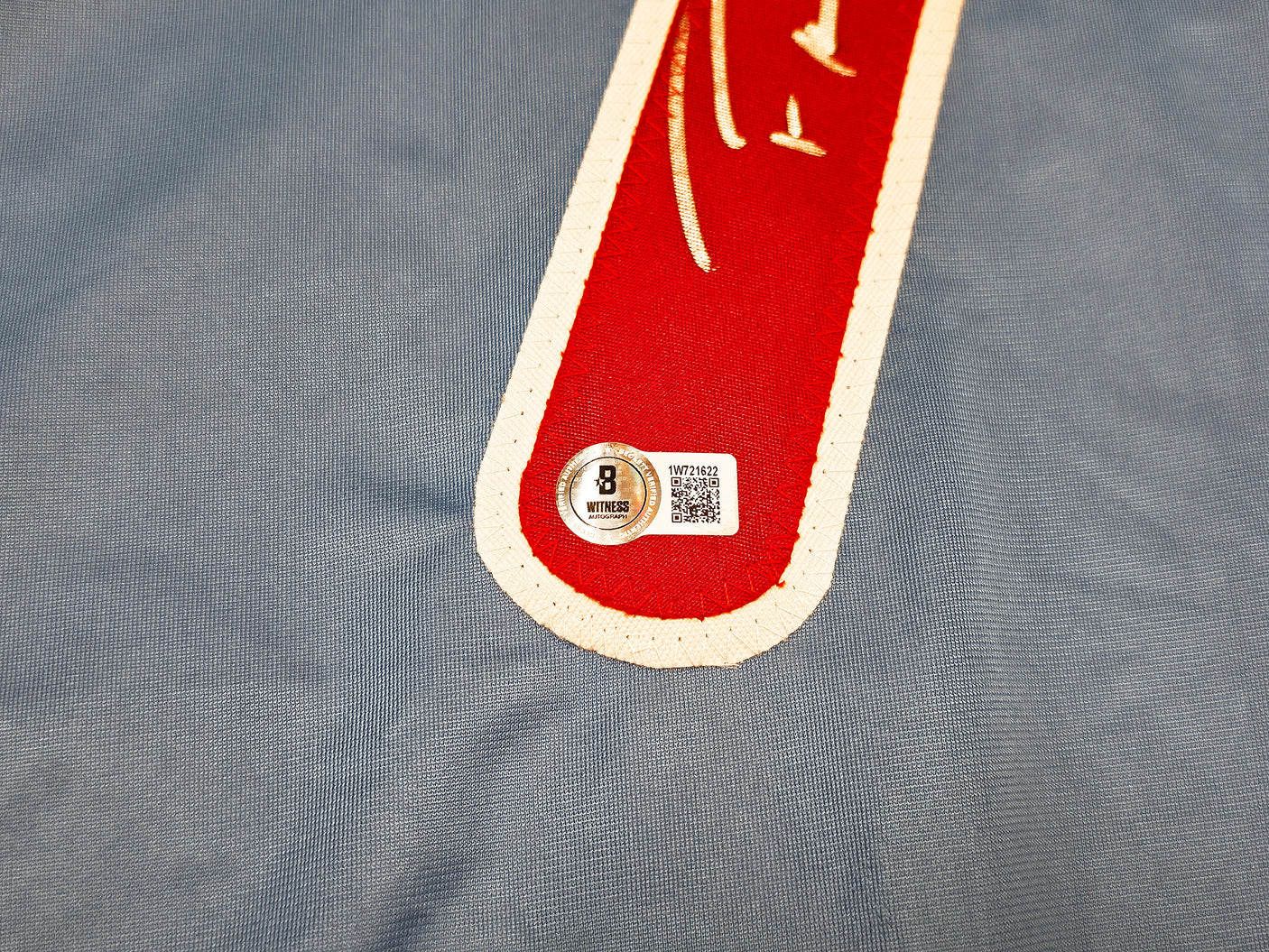 Philadelphia Phillies Trea Turner Autographed Blue Jersey Beckett BAS Witness Stock #253901