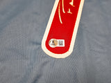 Philadelphia Phillies Trea Turner Autographed Blue Jersey Beckett BAS Witness Stock #253901