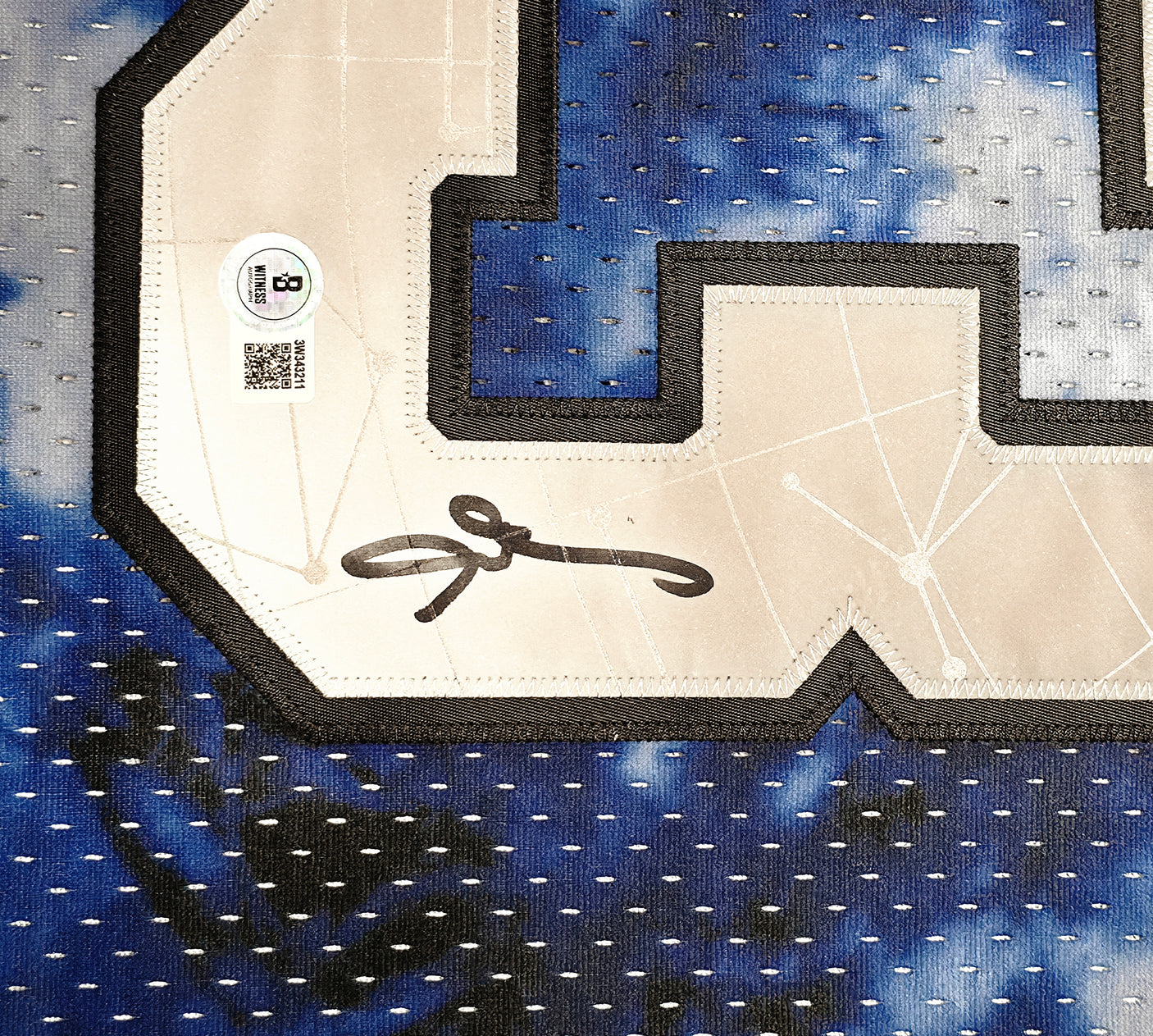 Philadelphia 76ers Allen Iverson Autographed Blue Authentic Mitchell & Ness 1996-97 HWC Swingman Galaxy Jersey Size L Beckett BAS Witness Stock #253621