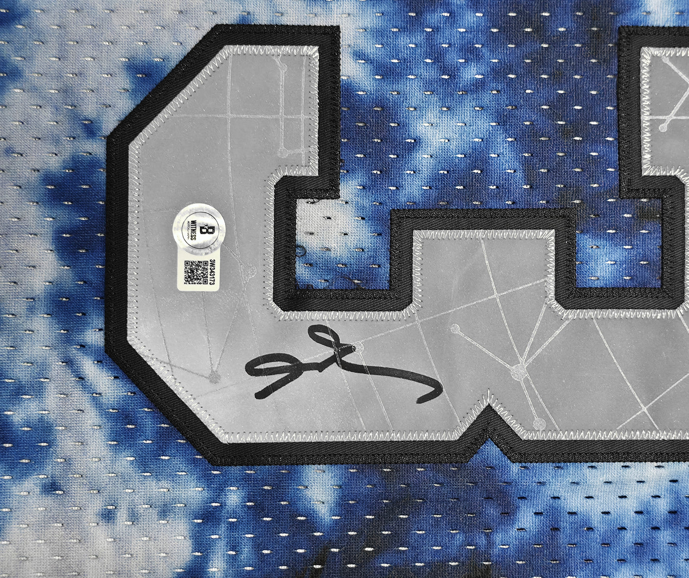 Philadelphia 76ers Allen Iverson Autographed Blue Authentic Mitchell & Ness 1996-97 HWC Swingman Galaxy Jersey Size XL Beckett BAS Witness Stock #253622