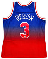 Philadelphia 76ers Allen Iverson Autographed Red Authentic Mitchell & Ness 1996-97 HWC Swingman Fadeaway Jersey Size XL Beckett BAS Witness Stock #253633