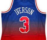 Philadelphia 76ers Allen Iverson Autographed Red Authentic Mitchell & Ness 1996-97 HWC Swingman Fadeaway Jersey Size XL Beckett BAS Witness Stock #253633