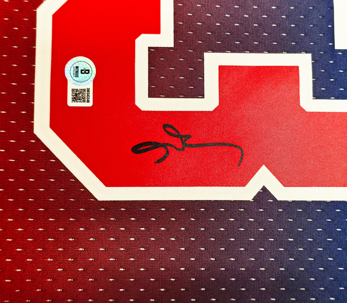 Philadelphia 76ers Allen Iverson Autographed Red Authentic Mitchell & Ness 1996-97 HWC Swingman Fadeaway Jersey Size XL Beckett BAS Witness Stock #253633