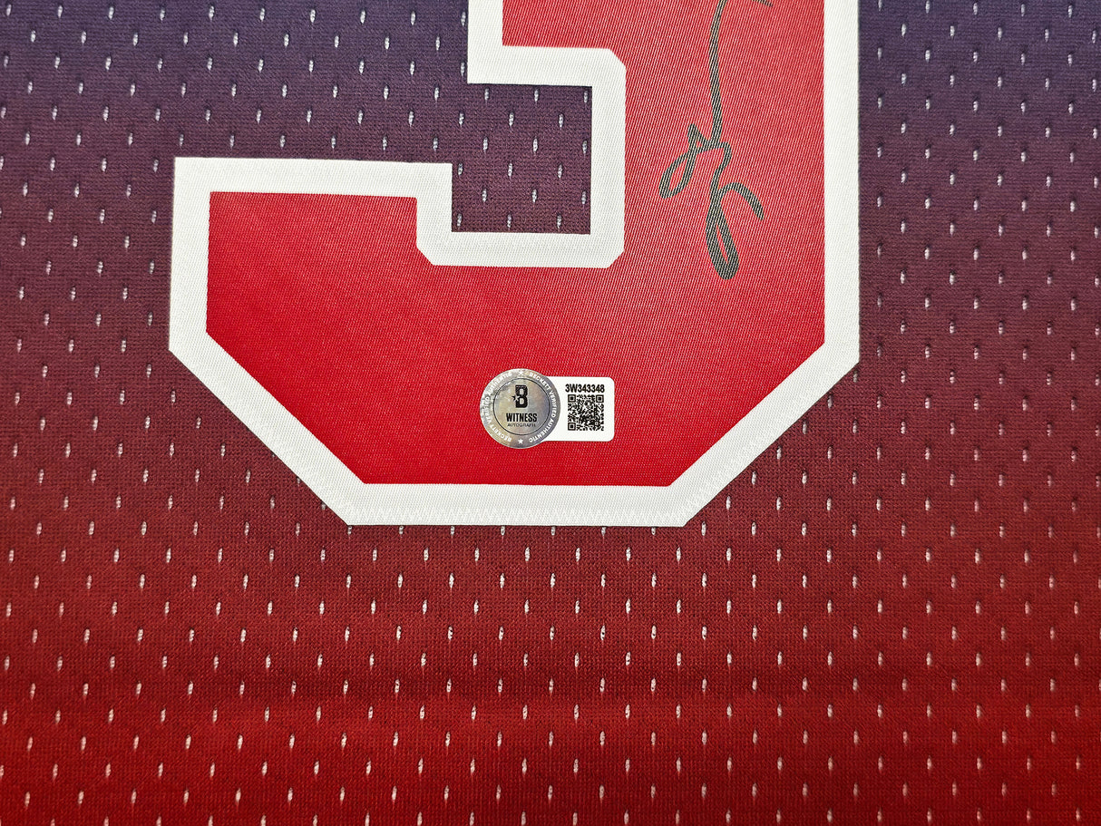 Philadelphia 76ers Allen Iverson Autographed Red Authentic Mitchell & Ness 1996-97 HWC Swingman Fadeaway Jersey Size XL Beckett BAS Witness Stock #253633