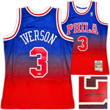 Philadelphia 76ers Allen Iverson Autographed Red Authentic Mitchell & Ness 1996-97 HWC Swingman Fadeaway Jersey Size M Beckett BAS Witness Stock #253631