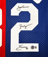 New York Nets Julius "Dr. J" Erving Autographed Red & Blue Authentic Mitchell & Ness 1973-74 HWC Swingman Jersey Size L Beckett BAS Witness Stock #253701