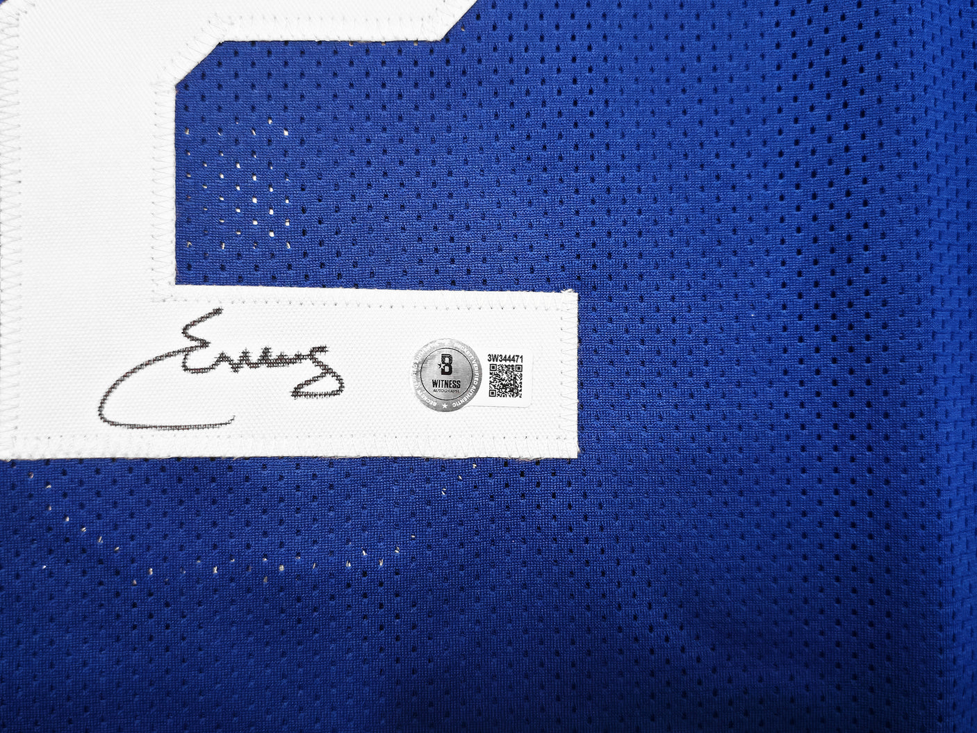 New York Nets Julius "Dr. J" Erving Autographed Blue Jersey Beckett BAS Witness Stock #253705