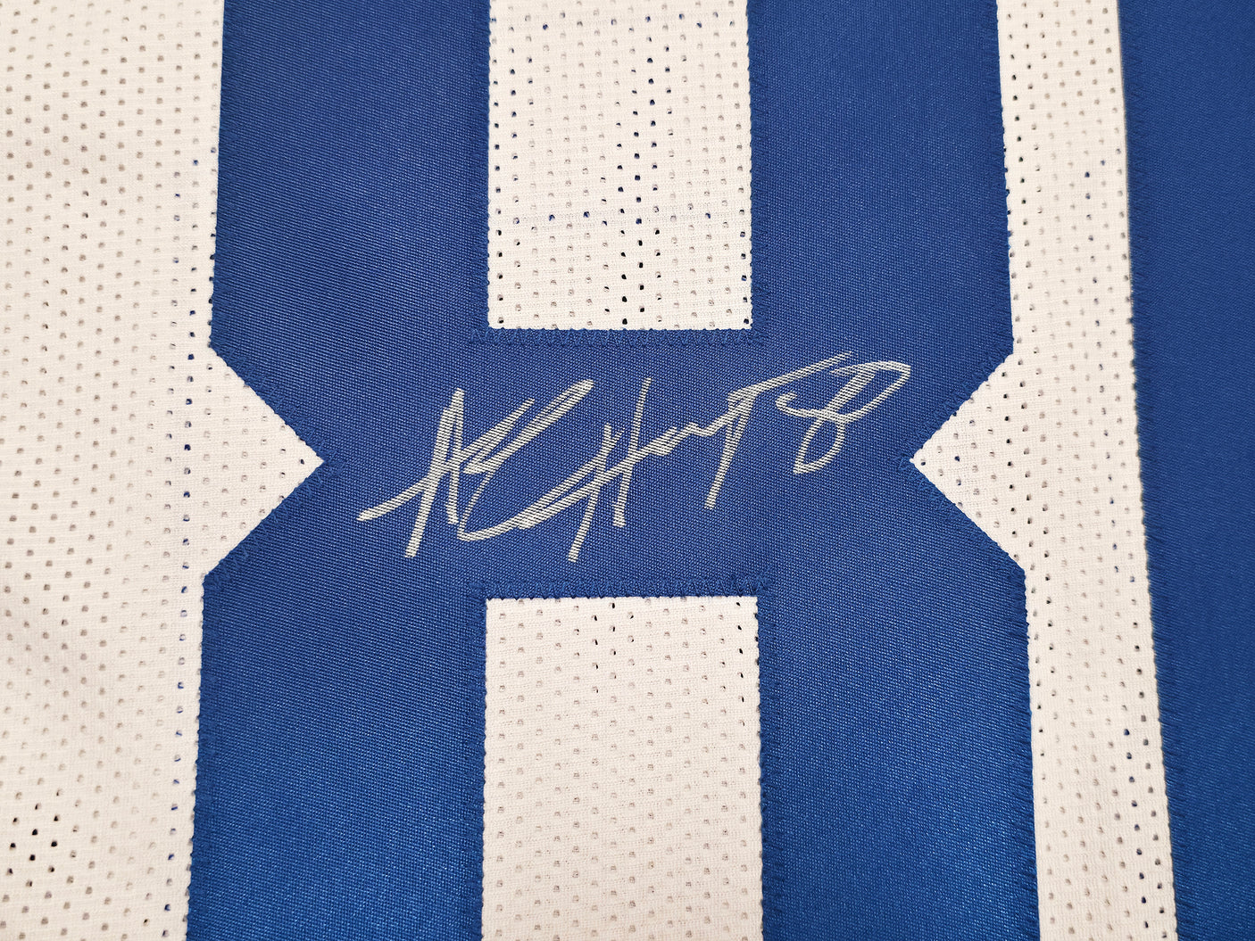 Dallas Cowboys Alvin Harper Autographed White Jersey Beckett BAS Witness Stock #253766