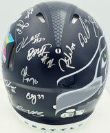 Seattle Seahawks Super Bowl LX Champions Autographed Blue Full Size SB LX Champs Logo Speed Authentic Helmet With 28 Signatures Including Sam Darnold & Jaxon Smith-Njigba Beckett BAS Witness Stock #268081