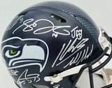 Seattle Seahawks Super Bowl LX Champions Autographed Blue Full Size SB LX Champs Logo Speed Authentic Helmet With 28 Signatures Including Sam Darnold & Jaxon Smith-Njigba Beckett BAS Witness Stock #268081