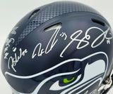 Seattle Seahawks Super Bowl LX Champions Autographed Blue Full Size SB LX Champs Logo Speed Authentic Helmet With 28 Signatures Including Sam Darnold & Jaxon Smith-Njigba Beckett BAS Witness Stock #268081