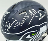 Seattle Seahawks Super Bowl LX Champions Autographed Blue Full Size Speed Authentic Helmet With 28 Signatures Including Sam Darnold & Jaxon Smith-Njigba Beckett BAS Witness Stock #268083