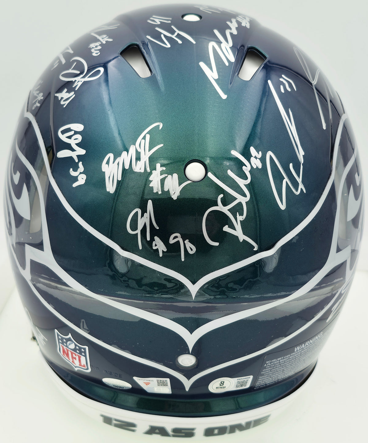 Seattle Seahawks Super Bowl LX Champions Autographed Rivalries Full Size Speed Authentic Helmet With 28 Signatures Including Sam Darnold & Jaxon Smith-Njigba Beckett BAS Witness Stock #268085