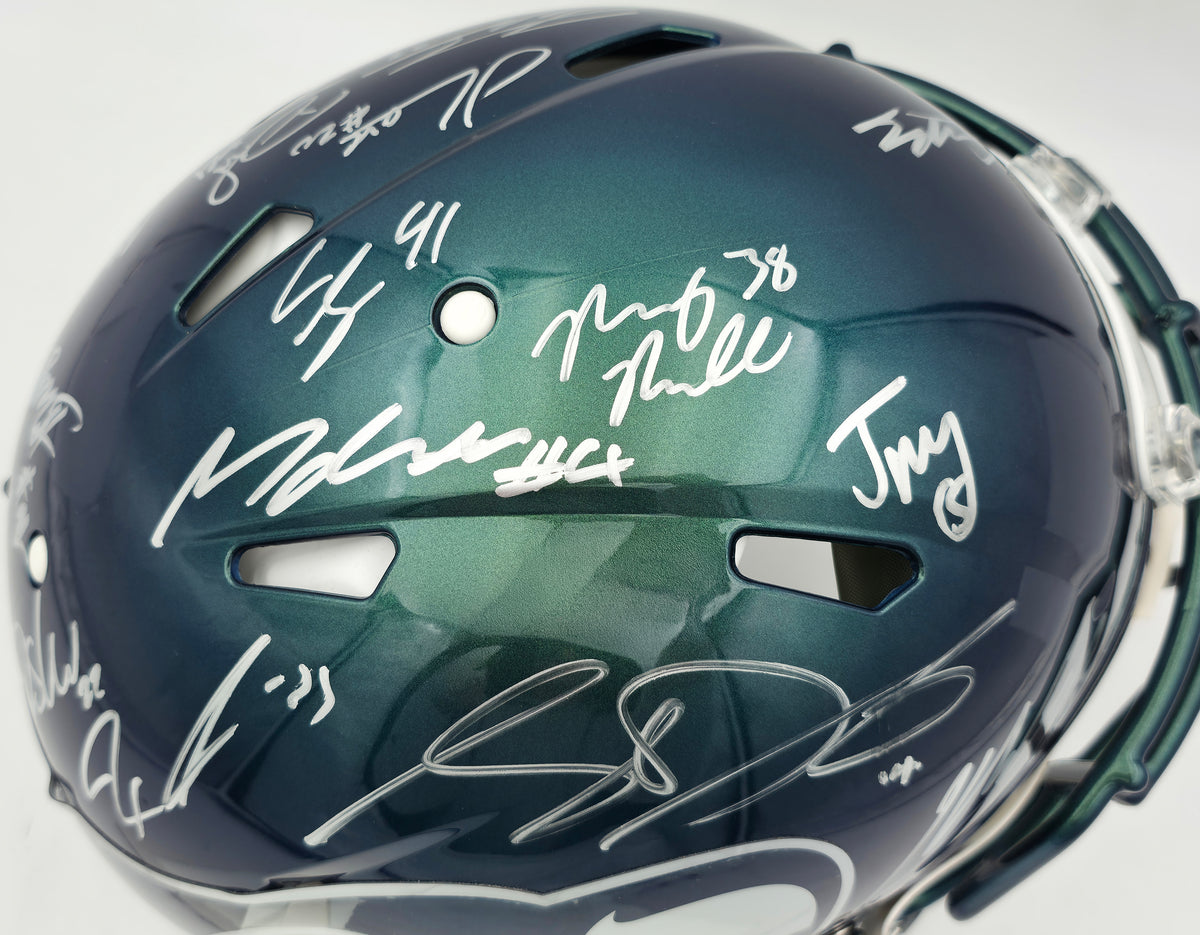 Seattle Seahawks Super Bowl LX Champions Autographed Rivalries Full Size Speed Authentic Helmet With 28 Signatures Including Sam Darnold & Jaxon Smith-Njigba Beckett BAS Witness Stock #268085