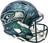 Seattle Seahawks Super Bowl LX Champions Autographed Rivalries Full Size Speed Replica Helmet With 28 Signatures Including Sam Darnold & Jaxon Smith-Njigba Beckett BAS Witness Stock #268086