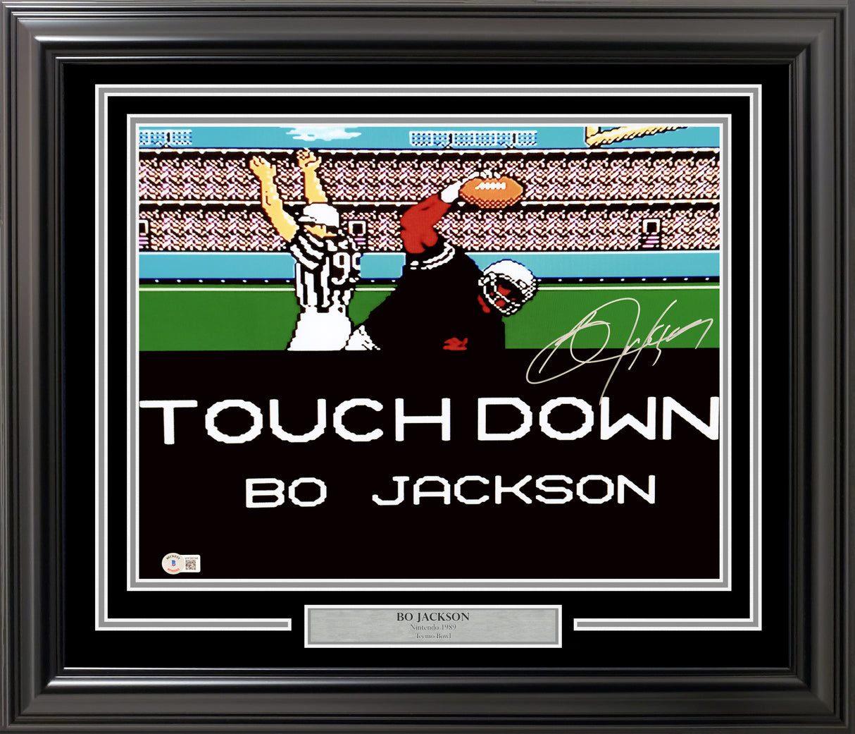 Bo Jackson Autographed Framed 16x20 Photo Oakland Raiders NES Tecmo Super Bowl Beckett BAS Witness Stock #254230
