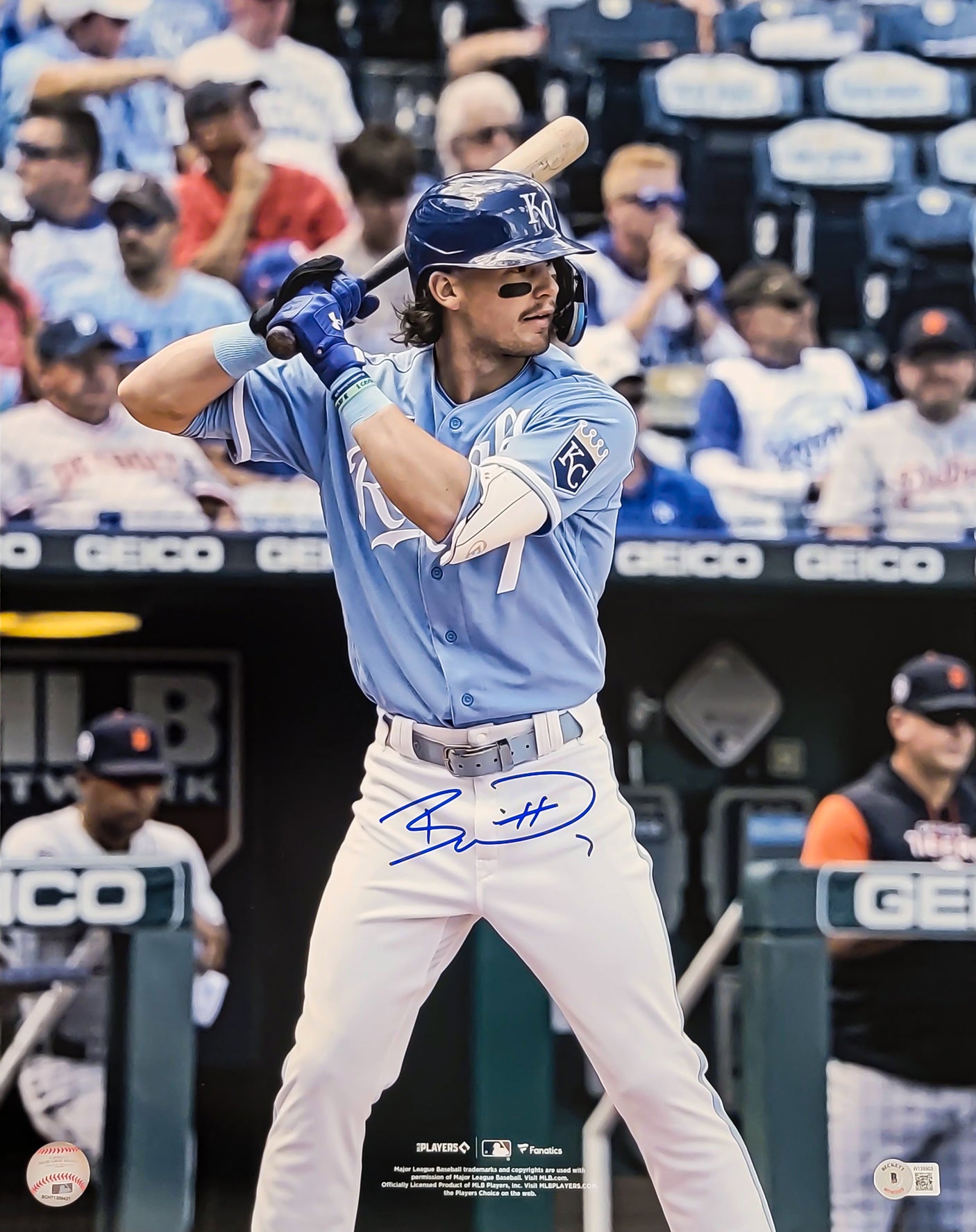 Bobby Witt Jr. Autographed Framed 16x20 Photo Kansas City Royals Beckett BAS Witness Stock #254232