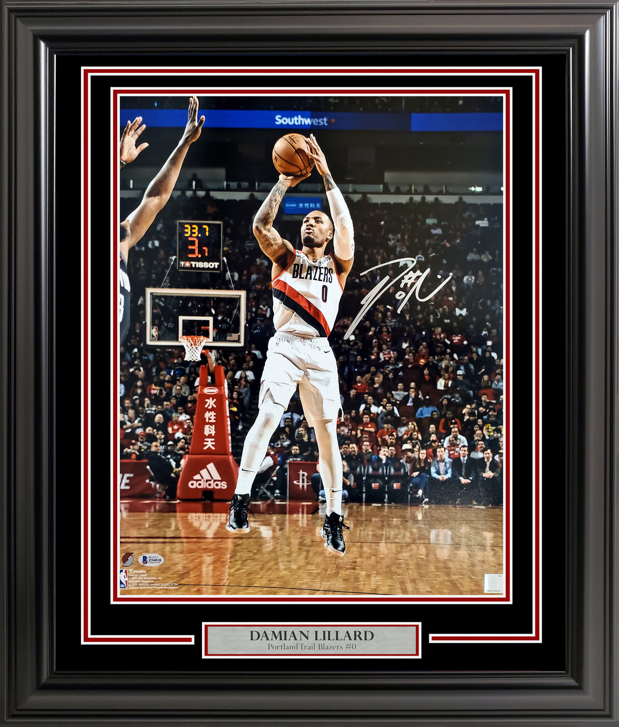Damian Lillard Autographed Framed 16x20 Photo Portland Trail Blazers Beckett BAS Stock #254235
