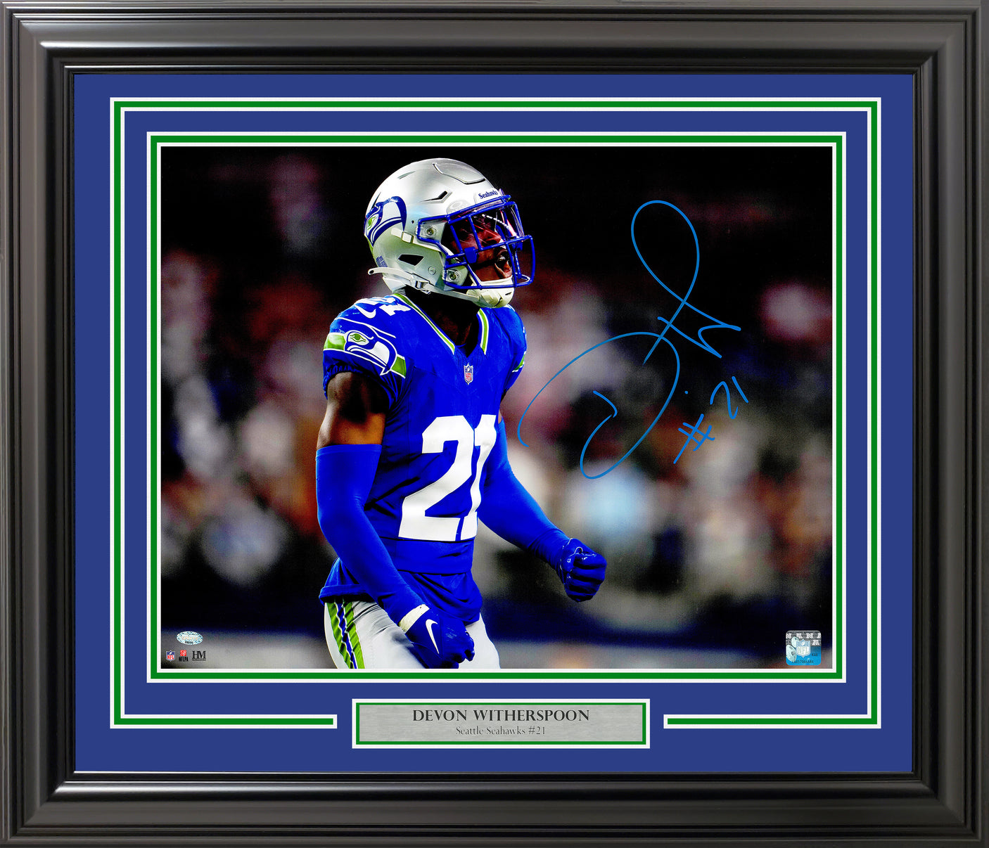Devon Witherspoon Autographed Framed 16x20 Photo Seattle Seahawks MCS Holo Stock #254236