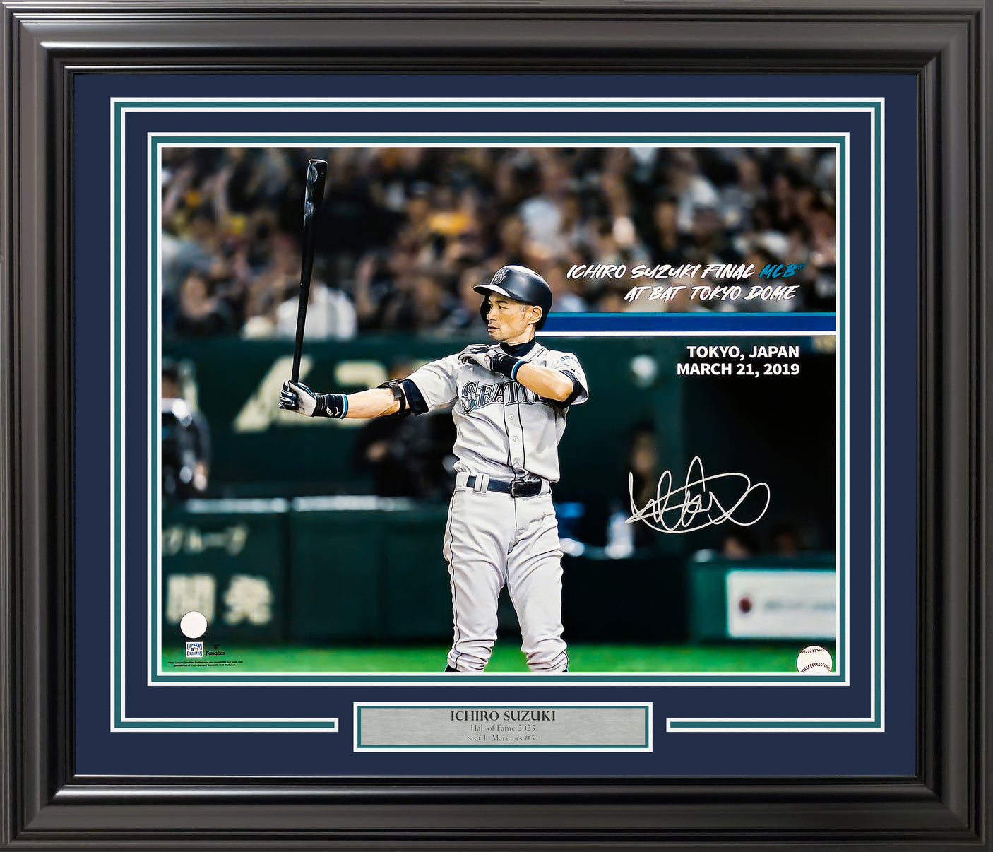Ichiro Suzuki Autographed Framed 16x20 Photo Seattle Mariners Tokyo Dome Last Game IS Holo Stock #254240