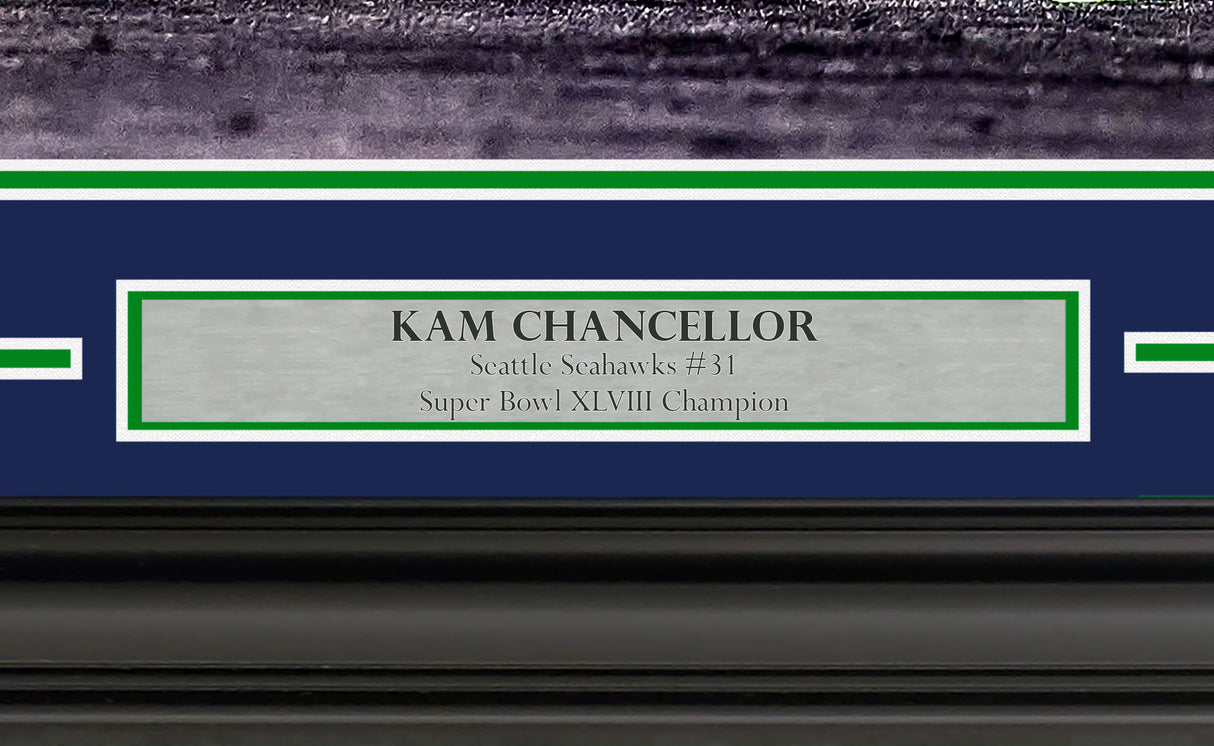 Kam Chancellor Autographed Framed 16x20 Photo Seattle Seahawks Color Rush MCS Holo Stock #254245