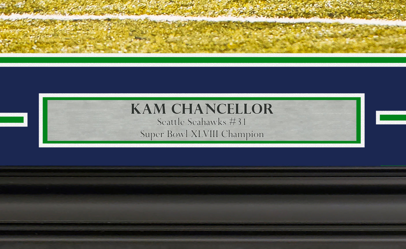Kam Chancellor Autographed Framed 16x20 Photo Seattle Seahawks SB XLVIII MCS Holo Stock #254246