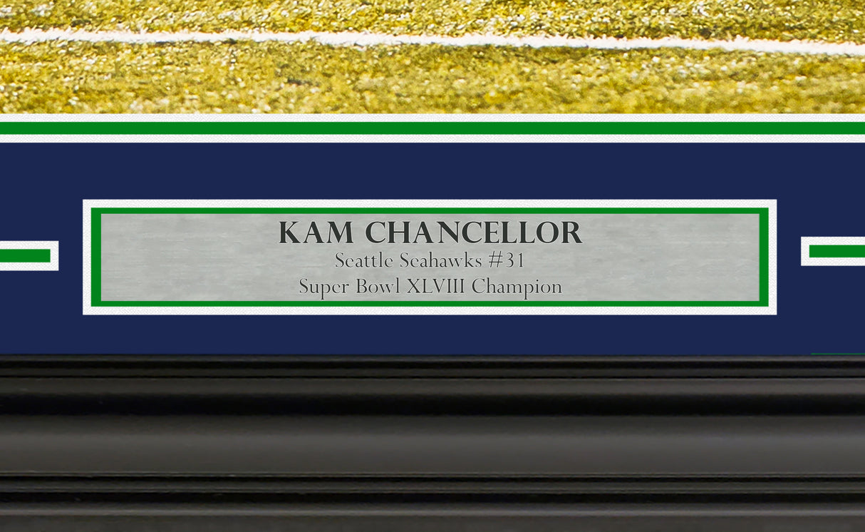 Kam Chancellor Autographed Framed 16x20 Photo Seattle Seahawks SB XLVIII MCS Holo Stock #254246