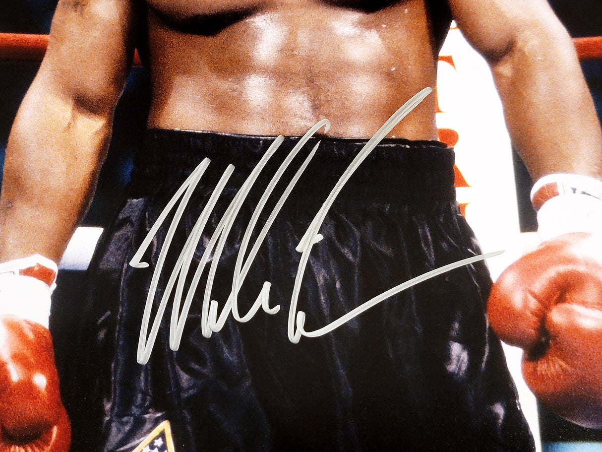 Mike Tyson Autographed Framed 16x20 Photo Posing Beckett BAS QR Stock #254252