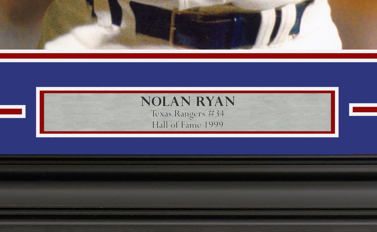 Nolan Ryan Autographed Framed 16x20 Photo Texas Rangers Bloody Beckett BAS QR Stock #254254