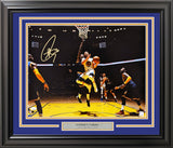 Stephen Curry Autographed Framed 16x20 Photo Golden State Warriors JSA Stock #254257