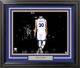 Stephen Curry Autographed Framed 16x20 Photo Golden State Warriors Spotlight JSA Stock #254259