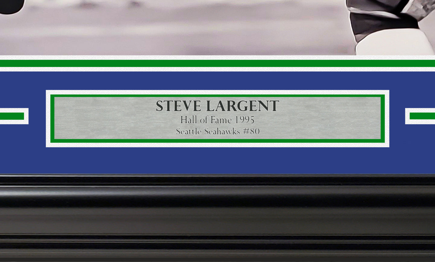 Steve Largent Autographed Framed 16x20 Photo Seattle Seahawks Tackle Fumble Hit vs. Mike Harden "HOF 95" MCS Holo Stock #254260