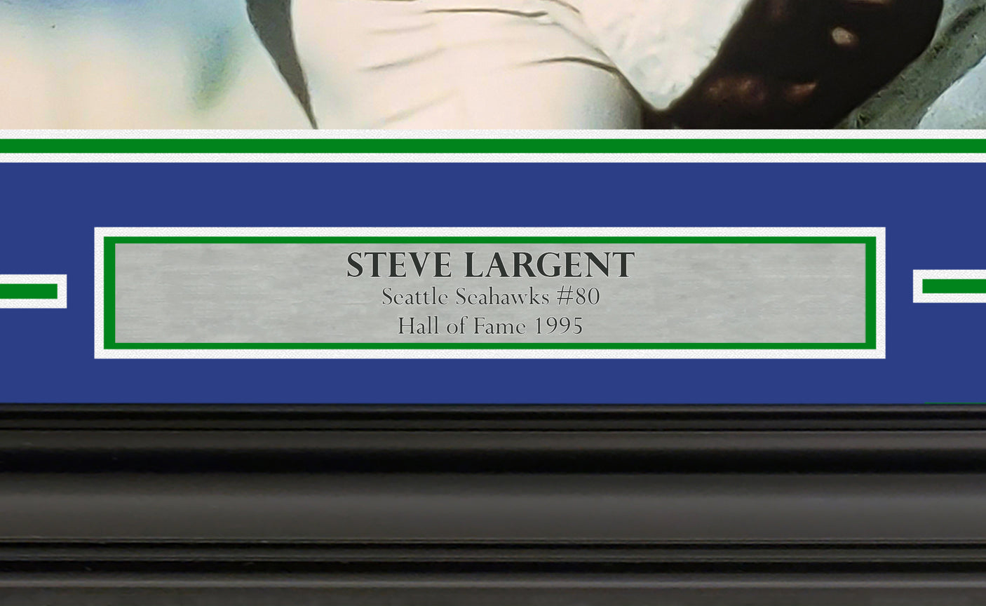 Steve Largent Autographed Framed 16x20 Photo Seattle Seahawks "HOF 95" MCS Holo Stock #254261