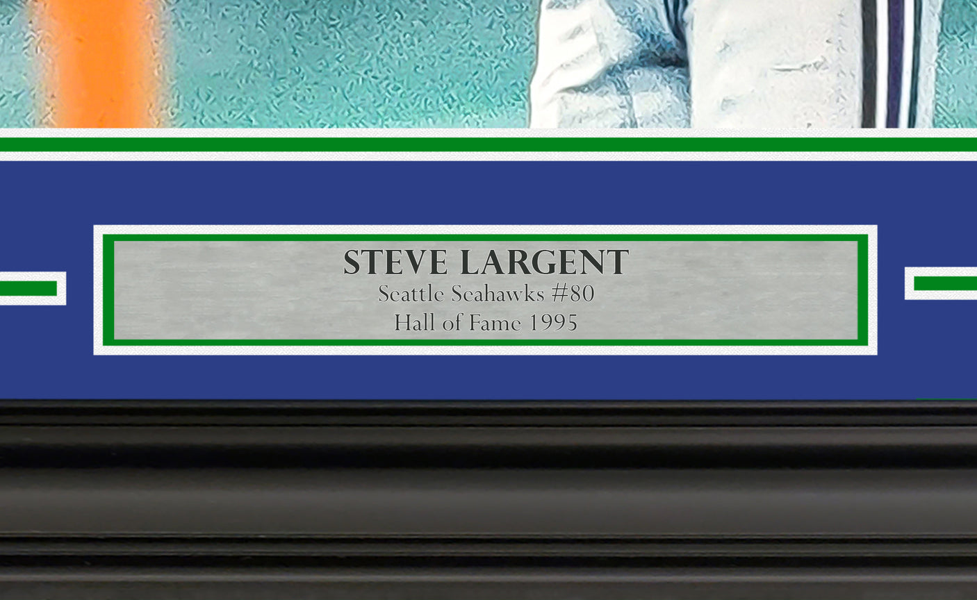 Steve Largent Autographed Framed 16x20 Photo Seattle Seahawks "HOF 95" MCS Holo Stock #254262