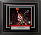 Damian Lillard Autographed Framed 8x10 Photo Portland Trail Blazers Spotlight Dunk Beckett BAS Witness Stock #254266