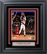 Damian Lillard Autographed Framed 8x10 Photo Portland Trail Blazers Beckett BAS Witness Stock #254267