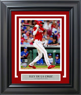 Elly De La Cruz Autographed Framed 8x10 Photo Cincinnati Reds HR Swing Beckett BAS QR Stock #254270