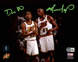 Gary Payton & Shawn Kemp Autographed Framed 8x10 Photo Seattle Supersonics Spotlight Beckett BAS QR Stock #254272