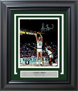 Larry Bird Autographed Framed 8x10 Photo Boston Celtics JSA Stock #254286