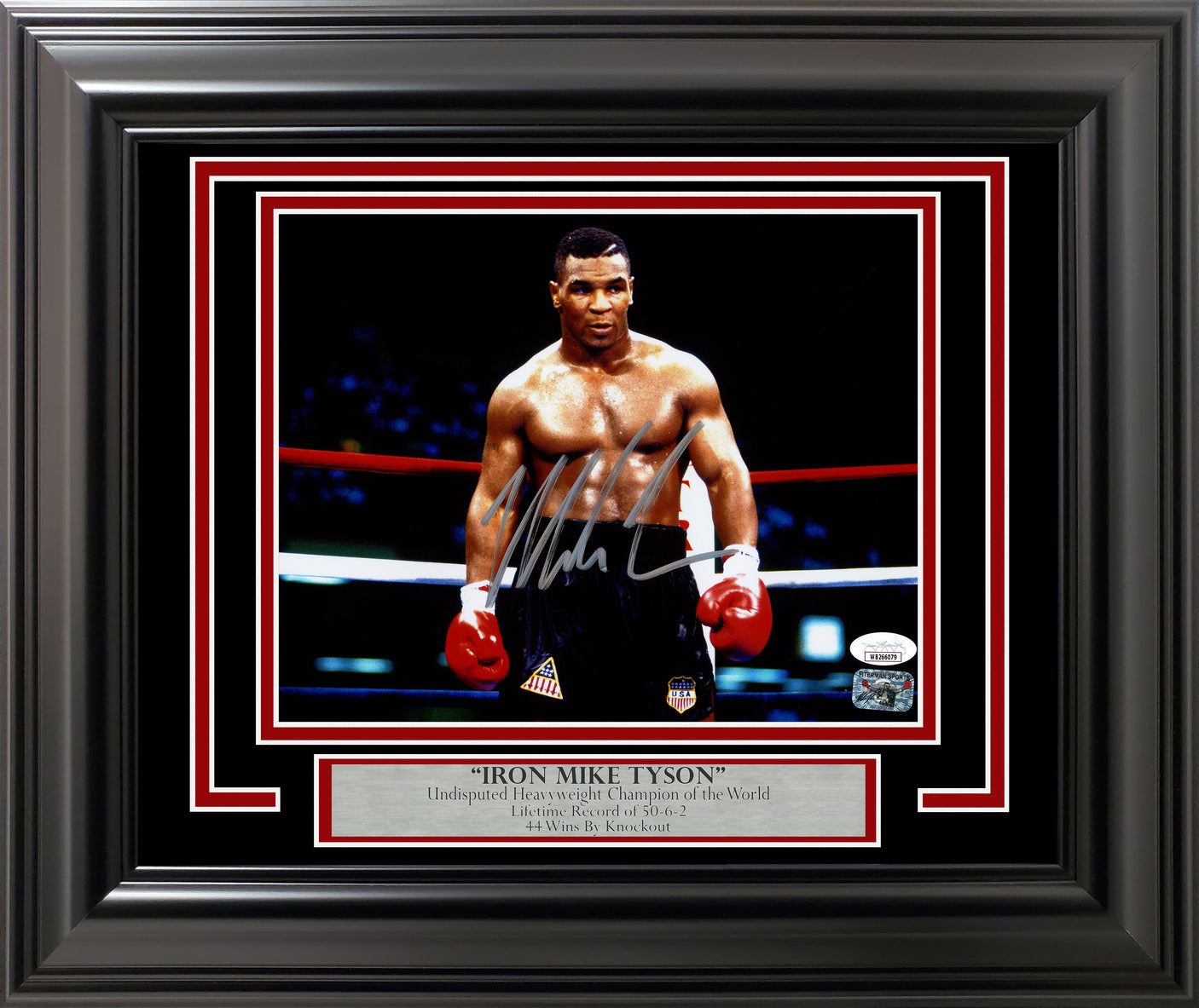 Mike Tyson Autographed Framed 8x10 Photo Posing JSA Stock #254290