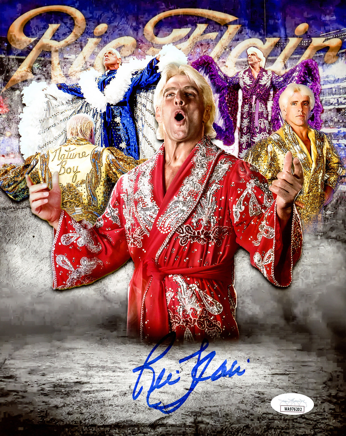 Ric Flair Autographed Framed 8x10 Photo WWE JSA Stock #254296