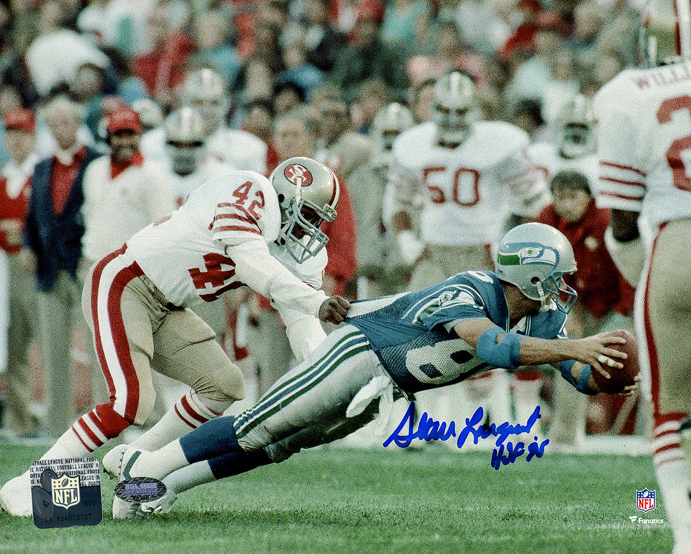 Steve Largent Autographed Framed 8x10 Photo Seattle Seahawks "HOF 95" MCS Holo Stock #254299