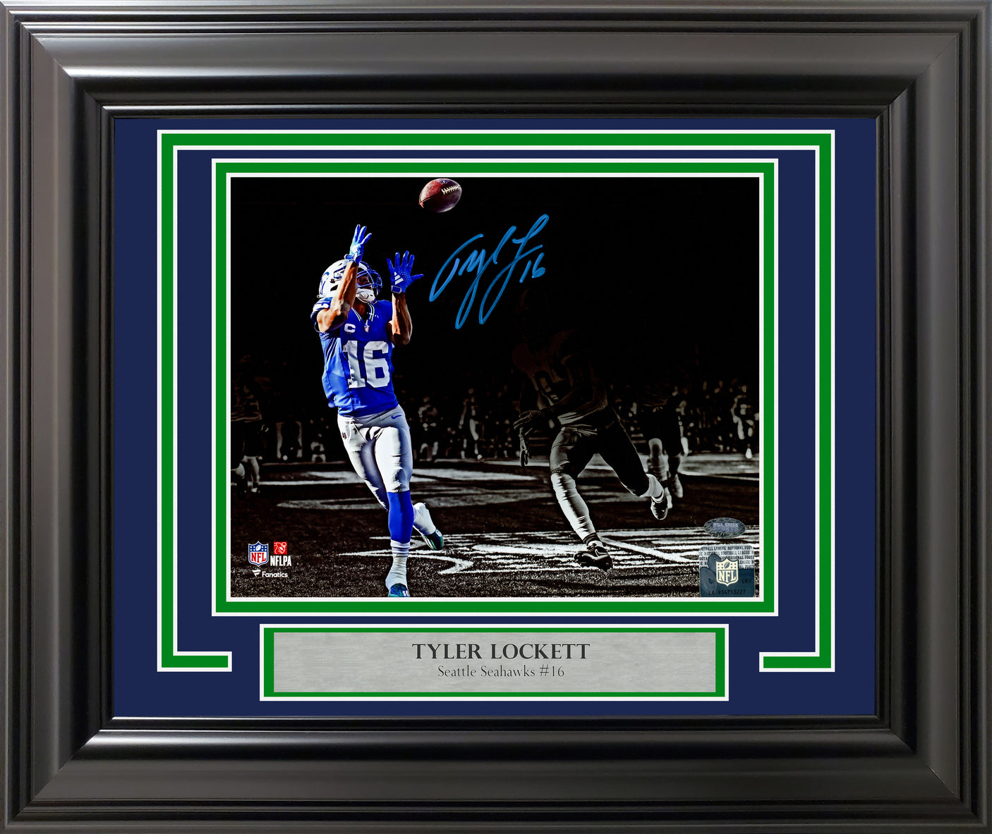 Tyler Lockett Autographed Framed 8x10 Photo Seattle Seahawks Spotlight MCS Holo Stock #254300