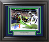 Tyler Lockett Autographed Framed 8x10 Photo Seattle Seahawks Toe Tap Touchdown vs. Rams MCS Holo Stock #254301